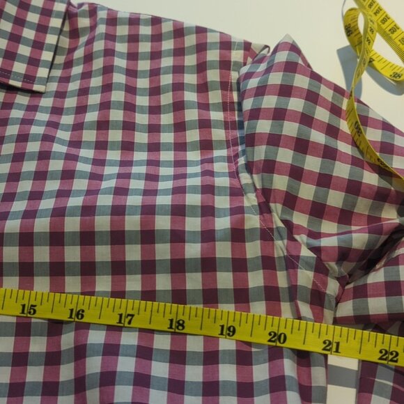 Men's Paul Smith Red and White Checkered Men's Shirt - Size L Like New - Picture 4 of 4